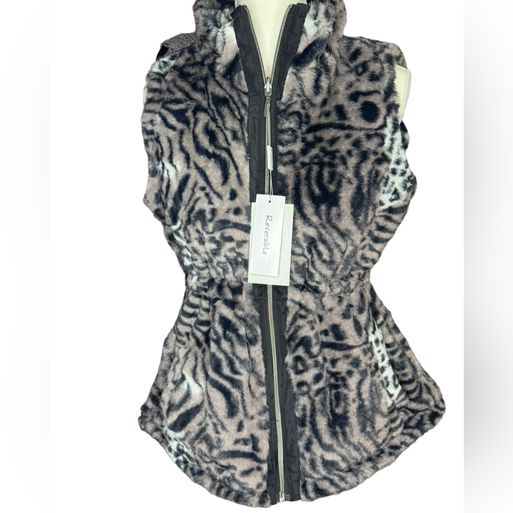 Keren Hart Leopard NWT Reversible Puffer Vest - Picture 2 of 8